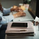 person working with focus at a desk