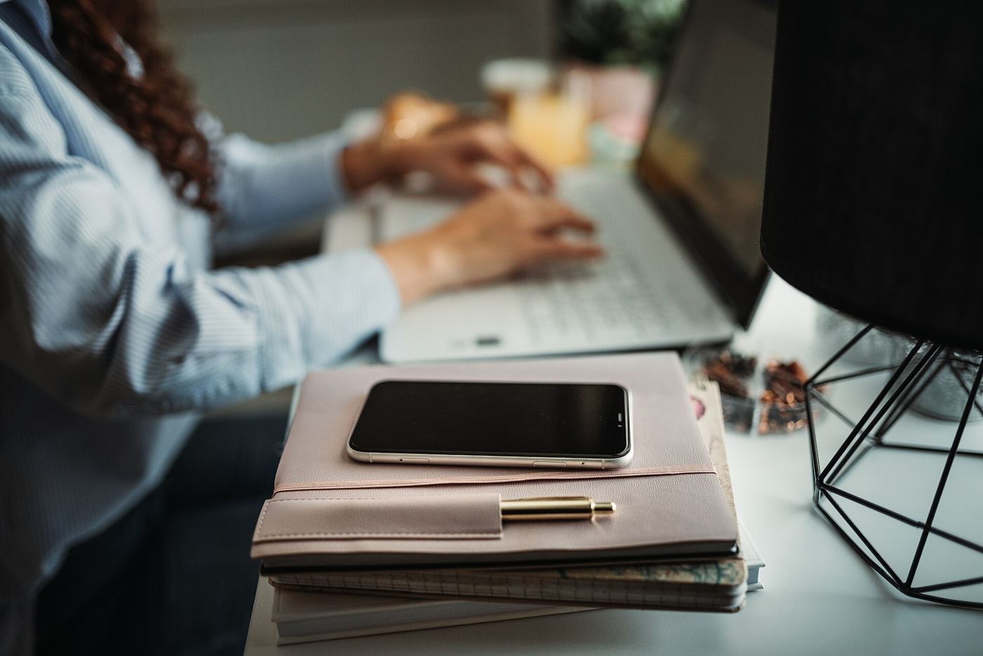 person working with focus at a desk