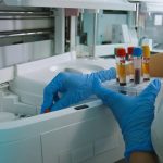 A blood sample in a laboratory
